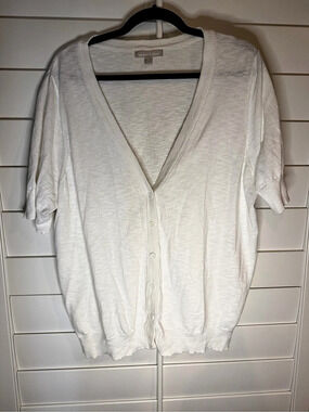 Woman Within Women's Knit Cardigan White 1X